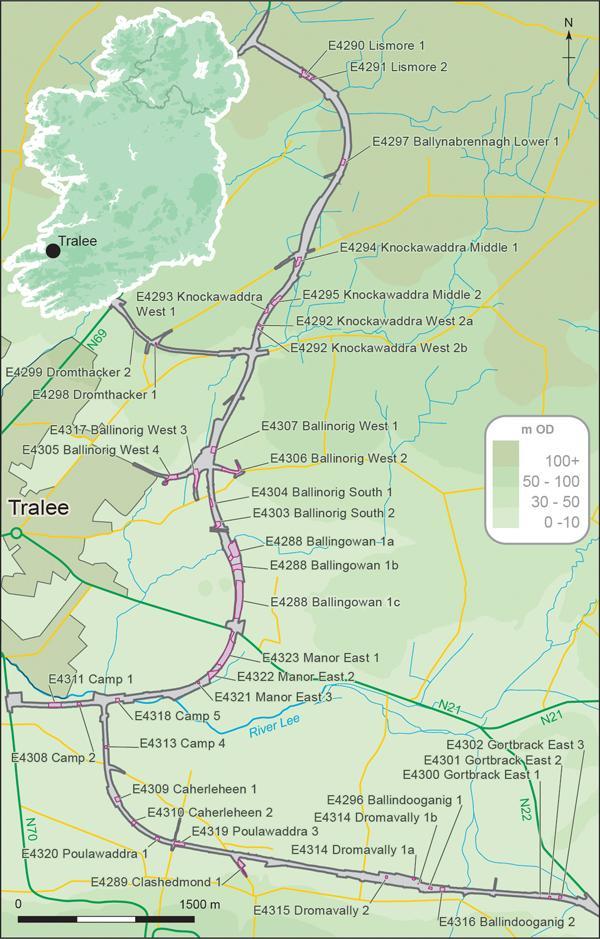 Map of the N22 Tralee Bypass.